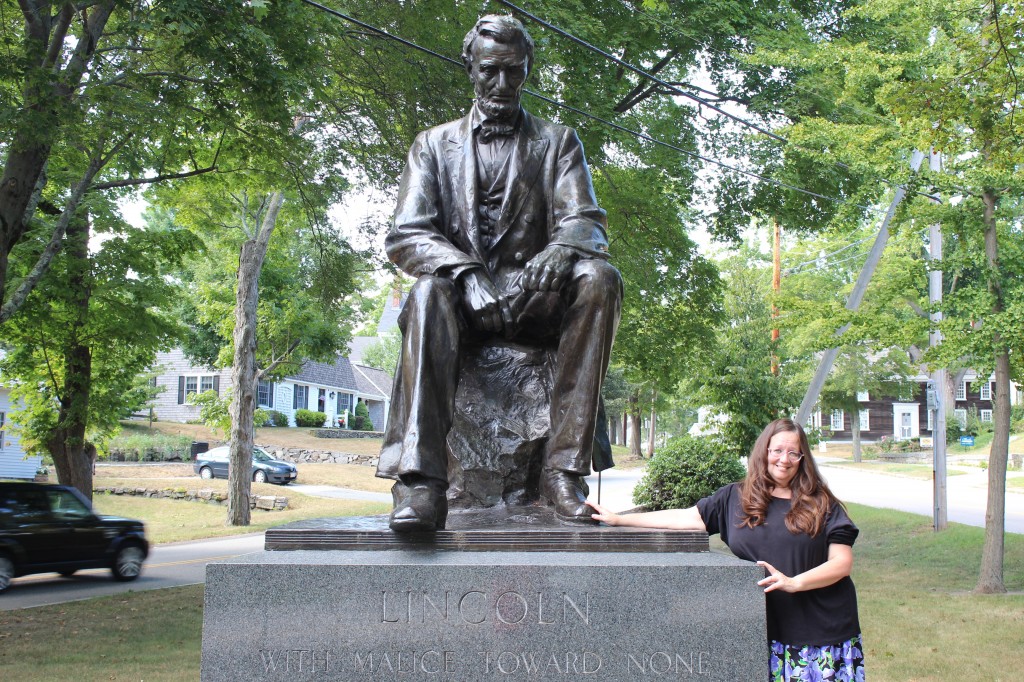 Abraham LIncoln Statue and Me in HIngham,Mass